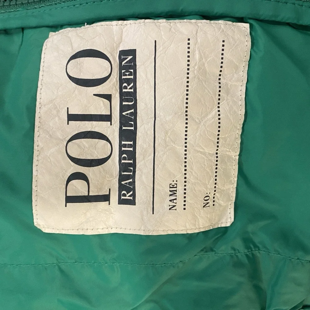 Polo Ralph Lauren Boys Green Quilted Puffer Vest Size S 8 Full‎ Zip Pony Logo